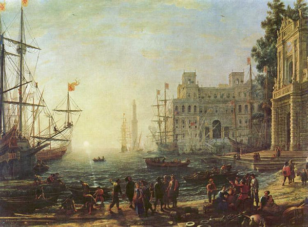 steve art gallery Port with the Ville Medici Claude Lorrain 50x40cm