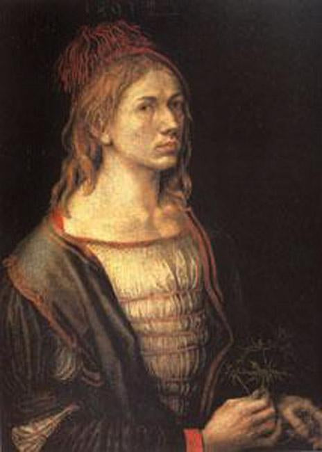 steve art gallery Portrait of the Artist Holding Albrecht Durer 57x45cm