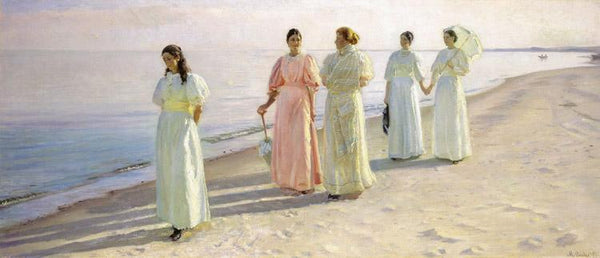 steve art gallery Promenade on Skagen Beach Michael Ancher 80x40cm