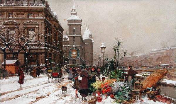 steve art gallery Quai aux fleur Eugene Galien-Laloue 19.7x31.1cm