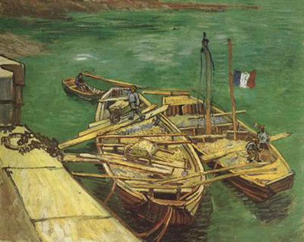 steve art gallery Quay with Men Unloading Sand Barges Vincent Van Gogh 66.2x55.1cm