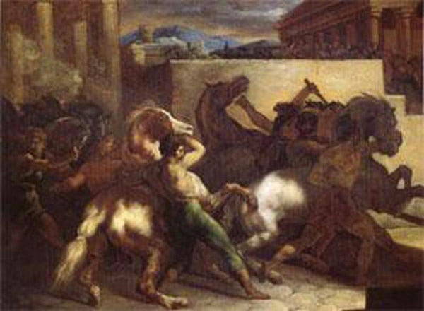 steve art gallery Race of Wild Horses at Rome Theodore Gericault 45x60cm