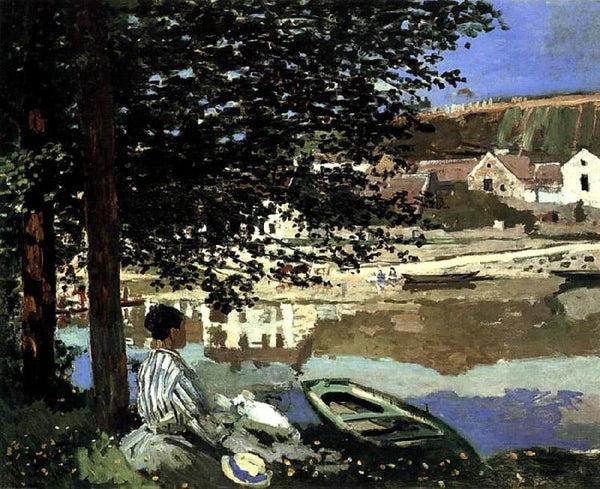 steve art gallery River Scene at Bennecourt Claude Monet 60x50cm