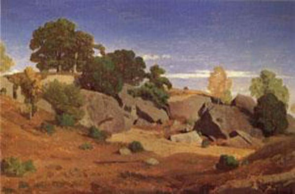 steve art gallery Rocks at Fontainebleau Theodore Caruelle D Aligny 34x50cm