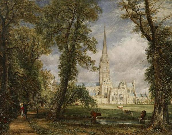 steve art gallery Salisbury Cathedral from the Bishop's John Constable 34x44cm