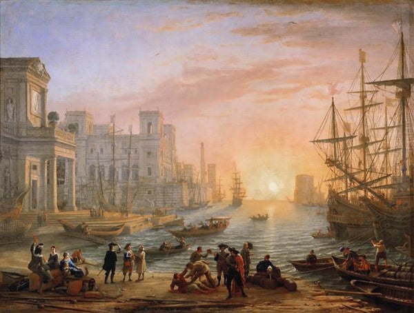 steve art gallery Seaport at Sunset Claude Lorrain 50x40cm