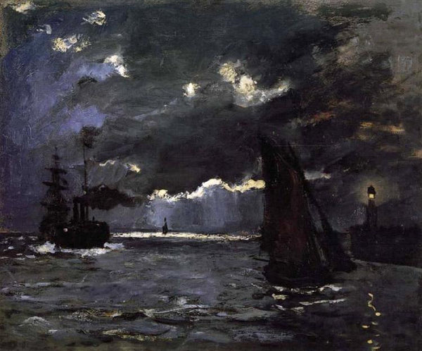 steve art gallery Seascape Night Effect Claude Monet 60x50cm
