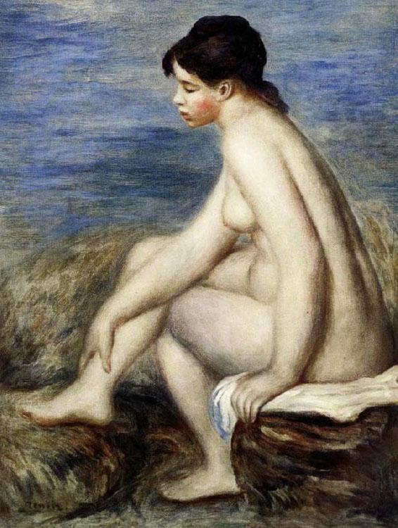 steve art gallery Seated Bather Pierre Renoir 54x39cm