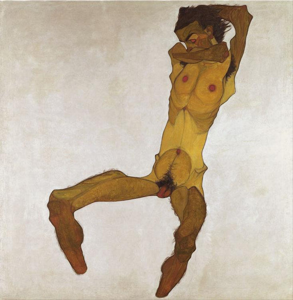 steve art gallery Seated Male Nude Egon Schiele 50x50cm