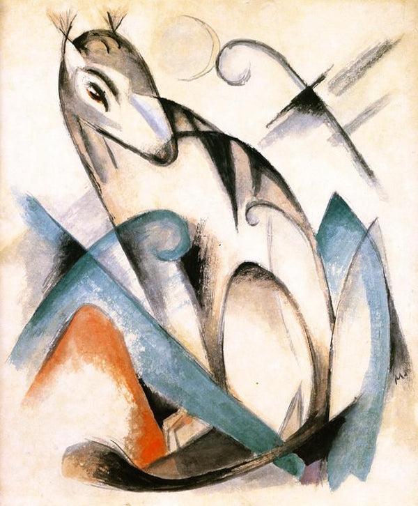 steve art gallery Seated Mythical Animal Franz Marc 60x50cm