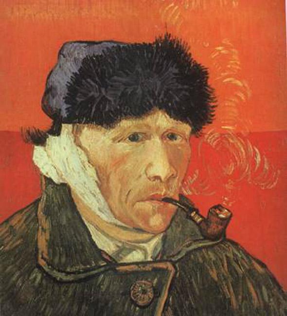 steve art gallery Self-Portrait with Bandaged Ear and Pipe Vincent Van Gogh 51x45cm