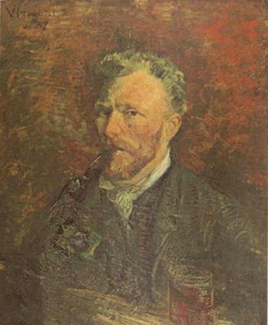 steve art gallery Self-Portrait with Pipe and Glass Vincent Van Gogh 61x50cm