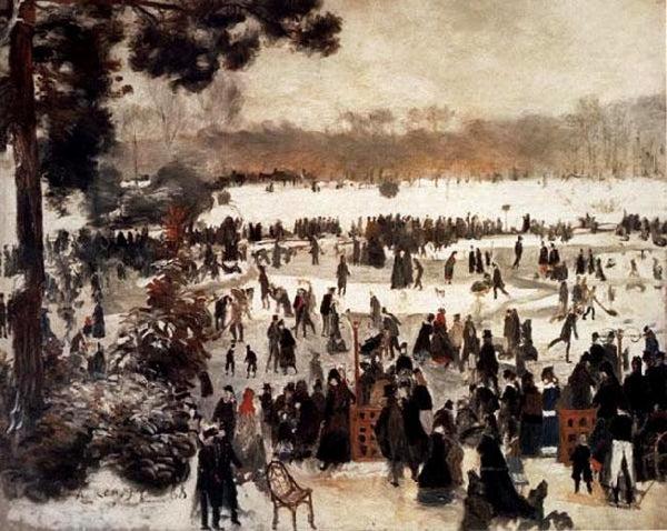 steve art gallery Skaters in the Bois de Boulogne Pierre Renoir 50x40cm