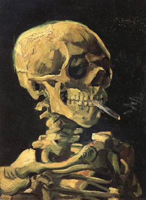 steve art gallery Skull with Burning Cigarette Vincent Van Gogh 32x24.5cm