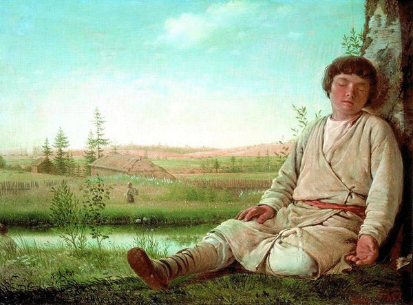 steve art gallery Sleeping Shepherd Boy Alexei Venezianov 60x40cm