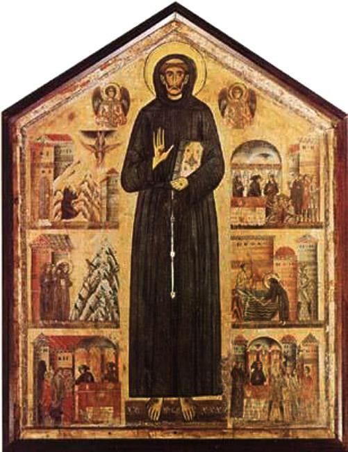 steve art gallery St Francis and Scenes from his BERLINGHIERI Bonaventura 50x40cm