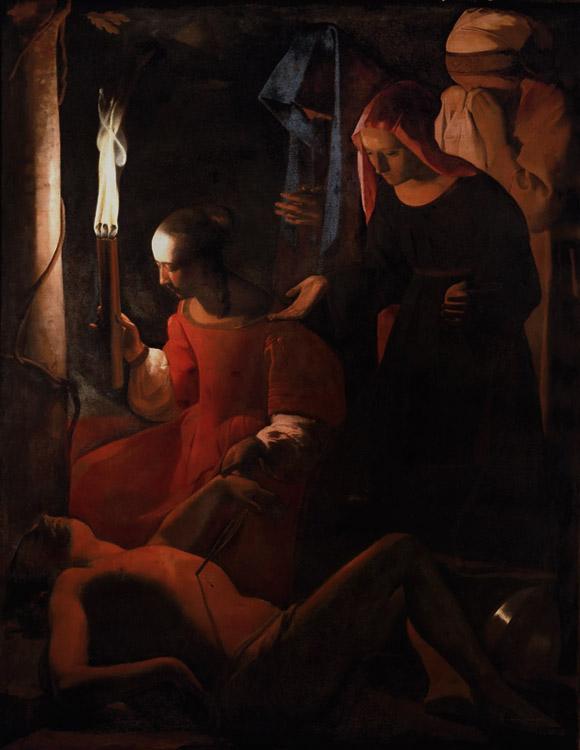 steve art gallery St Sebastian Attended by St Irene Georges de La Tour 50x40cm