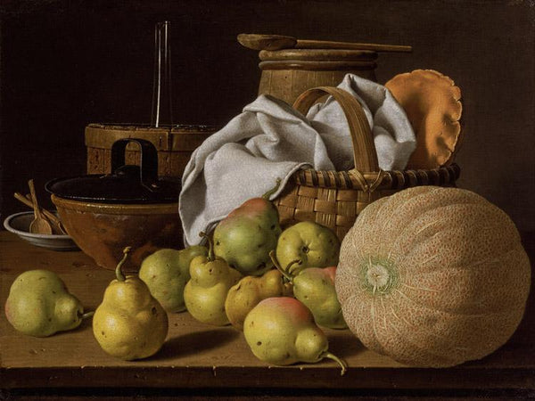 steve art gallery Stell Life with Melon and Pears Melendez Luis Eugenio 50x40cm