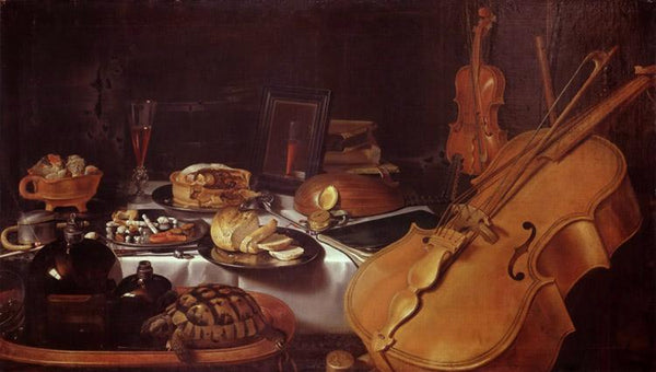 steve art gallery Still Life with Musical instruments Pieter Claesz 80x40cm