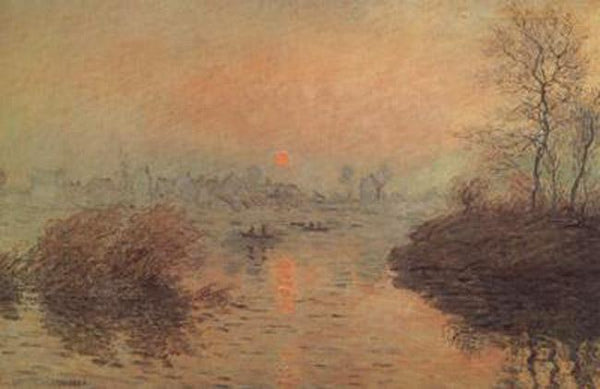 steve art gallery Sunset on the seine Winter Effect Claude Monet 60x40cm