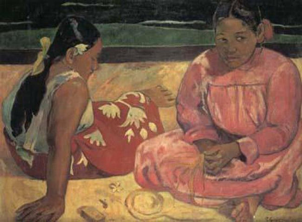 steve art gallery Tahitian Women on the beach Paul Gauguin 50x40cm