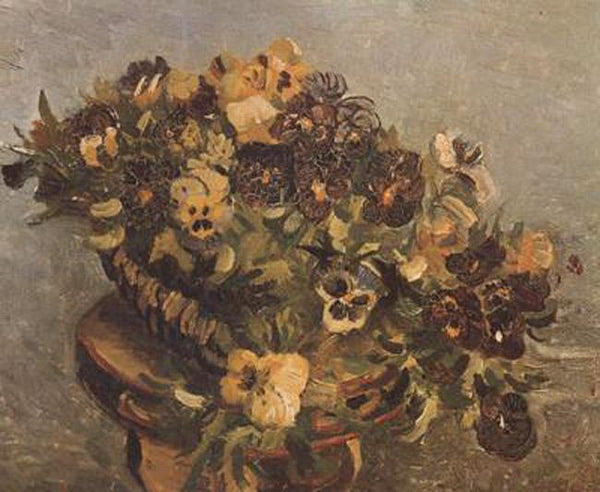 steve art gallery Tambouring with Pansies Vincent Van Gogh 46x55.5cm