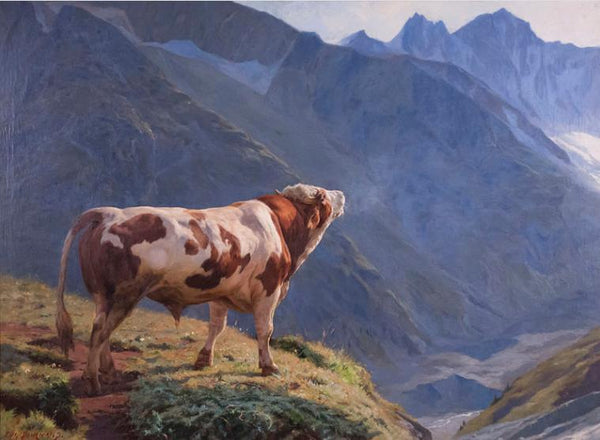 steve art gallery Taureau dans les Alpes Eugène Burnand