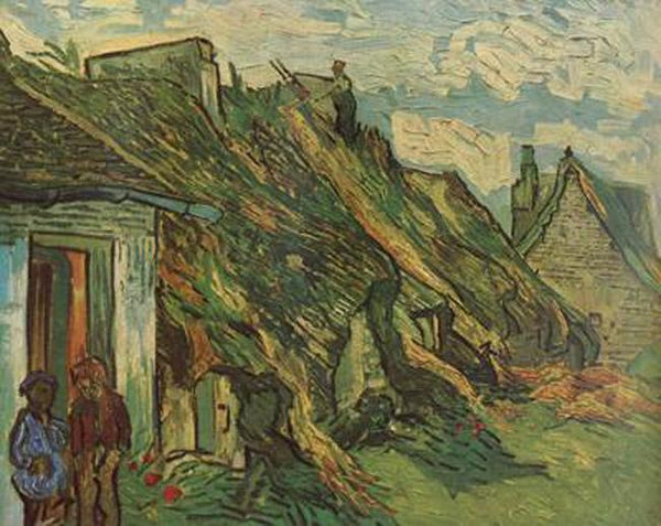 steve art gallery Thatched Sandstone Cottages in Chaponval Vincent Van Gogh 65x81cm