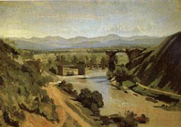 steve art gallery The Bridge at Narni A study Jean Baptiste Camille Corot 34x48cm