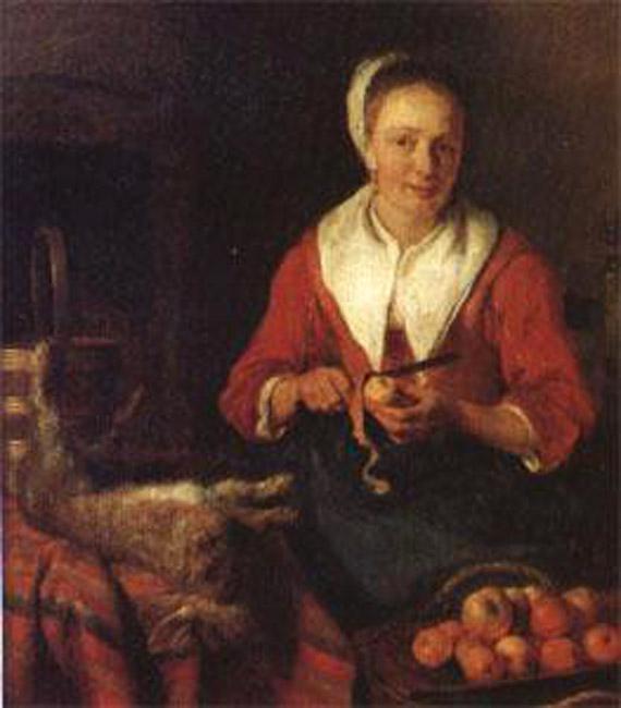 steve art gallery The Busy Cook Gabriel Metsu 28x26cm