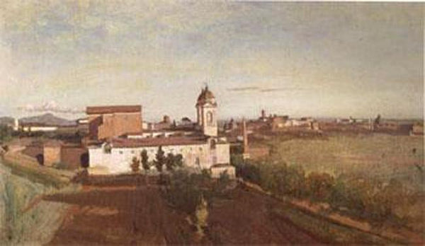 steve art gallery The Church of Trinita dei Jean Baptiste Camille Corot 45x74cm