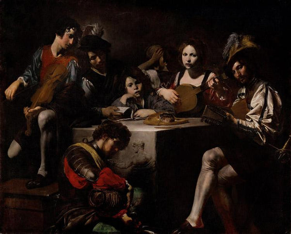 steve art gallery The Concert VALENTIN DE BOULOGNE 50x40cm