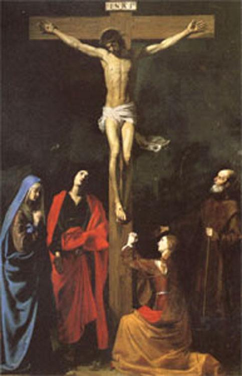 steve art gallery The Crucifixion with St.Vincent de Paul TOURNIER Nicolas
