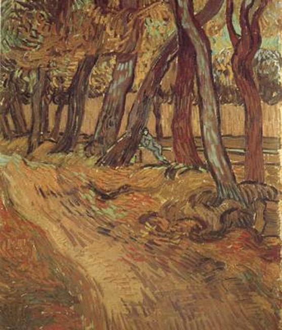 steve art gallery The Garden of Saint-Paul Hospital with Figure Vincent Van Gogh 61x50cm