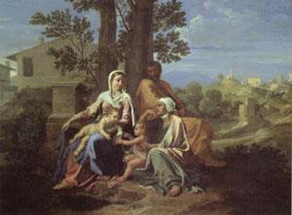 steve art gallery The Holy Family in a Landscape Nicolas Poussin 50x40cm