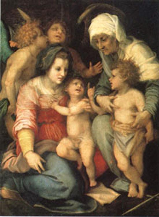 steve art gallery The Holy Family with Angelsr Andrea del Sarto 50x40 cm