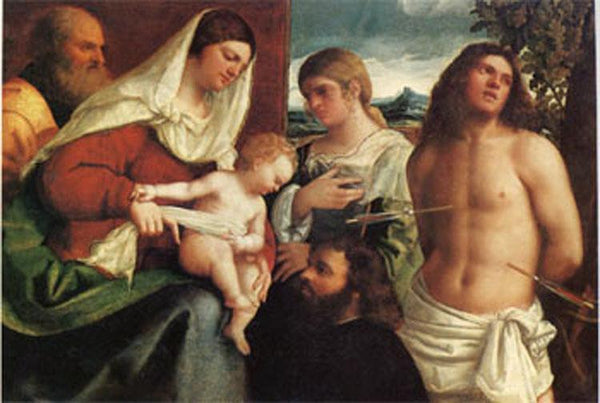 steve art gallery The Holy Family with st Catherine st Sebastian