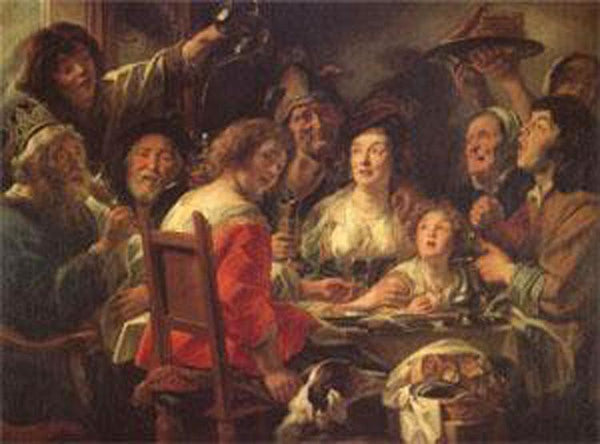 steve art gallery The King Drinks Celebration of the Feast JORDAENS Jacob