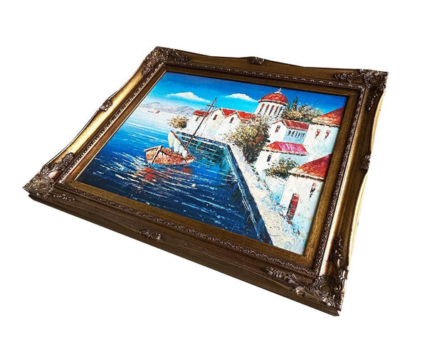 Steve Art Gallery The Mediterranean Hand-painted Oil Painting 54x64 Cm Or 21x25 Ins