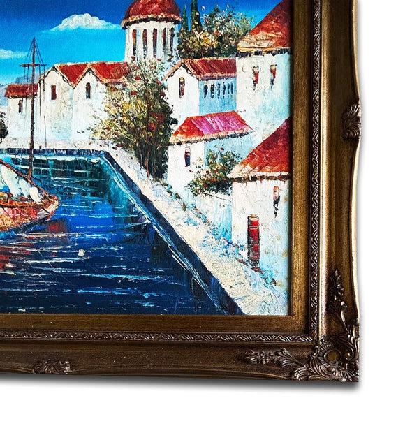Steve Art Gallery The Mediterranean Hand-painted Oil Painting 54x64 Cm Or 21x25 Ins