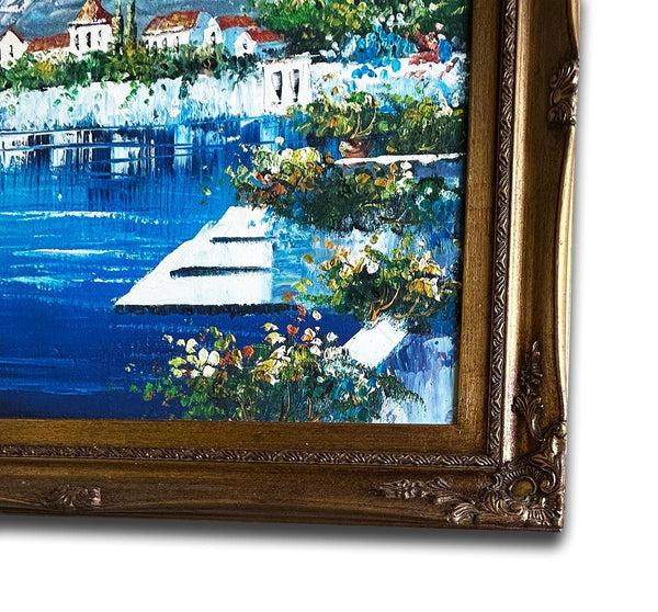 Steve Art Gallery The Mediterranean Hand-painted Oil Painting 54x64 Cm Or 21x25 Ins