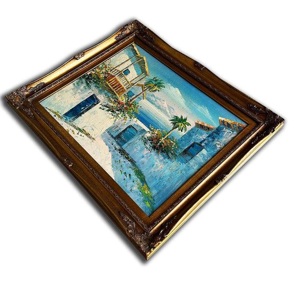 Steve Art Gallery The Mediterranean Hand-painted Oil Painting 54x64 Cm Or 21x25 Ins