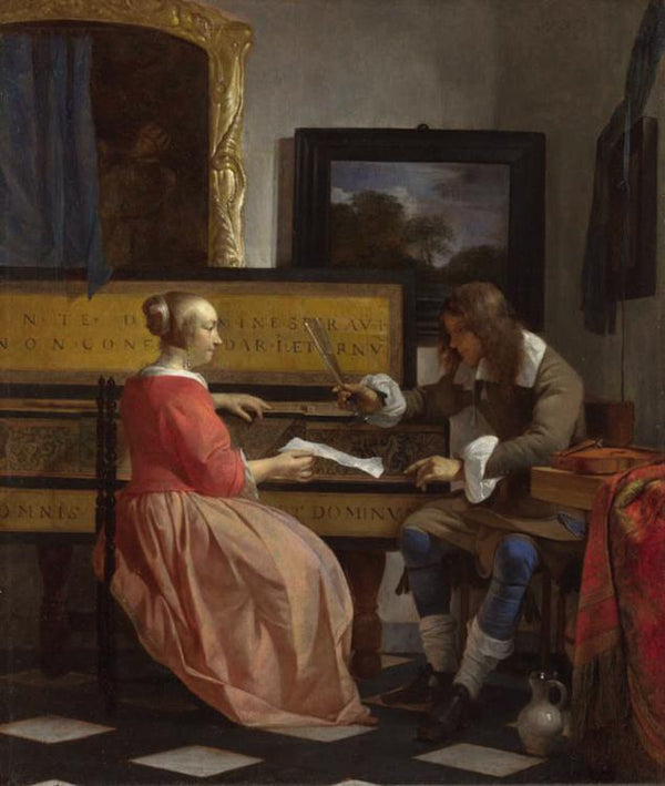 steve art gallery The Music Lesson Gabriel Metsu 38.4x32.2cm