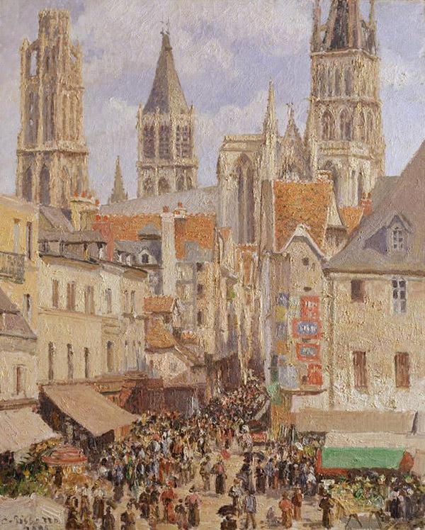 steve art gallery The Old Marketplace in Rouen and the Camille Pissarro 81x65cm