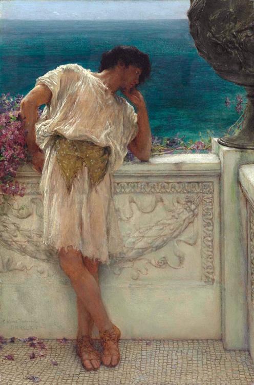 steve art gallery The Poet Gallus Dreaming Alma-Tadema Sir Lawrence 23.5x16.3cm
