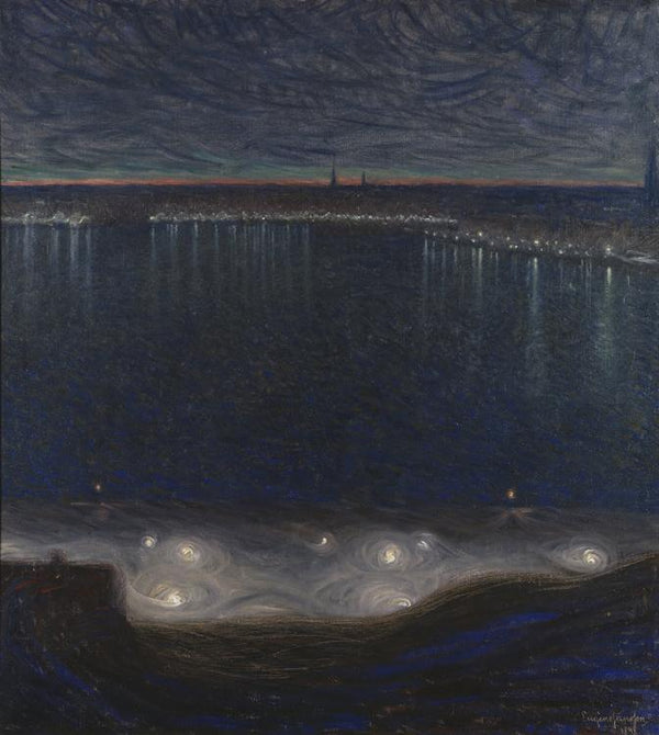 steve art gallery The Riddarfjord in Stockholm Eugene Jansson 59x53cm