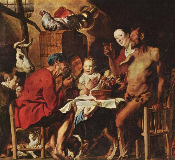 steve art gallery The Satyr and the Farmer's Family Jacob Jordaens 50x50cm