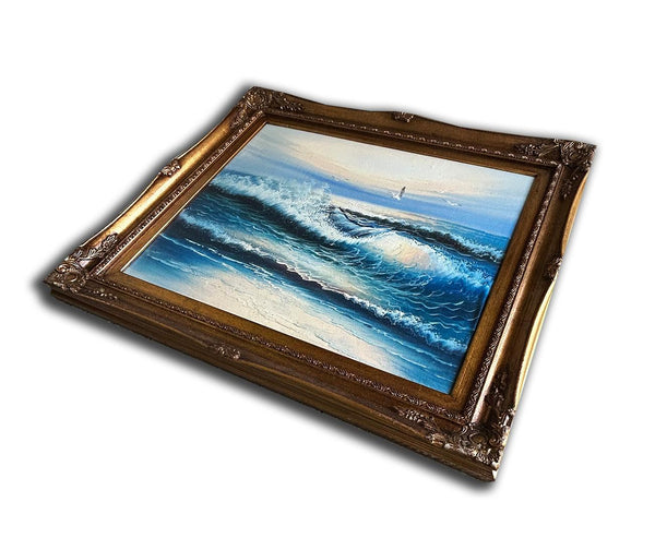 Steve Art Gallery The Sea Hand-painted Oil Painting 54x64 Cm Or 21x25 Ins