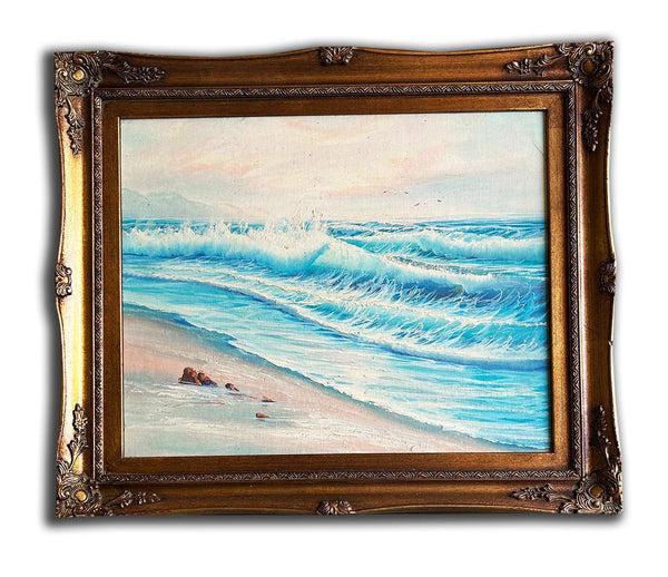 Steve Art Gallery The Sea Hand-painted Oil Painting 54x64 Cm Or 21x25 Ins