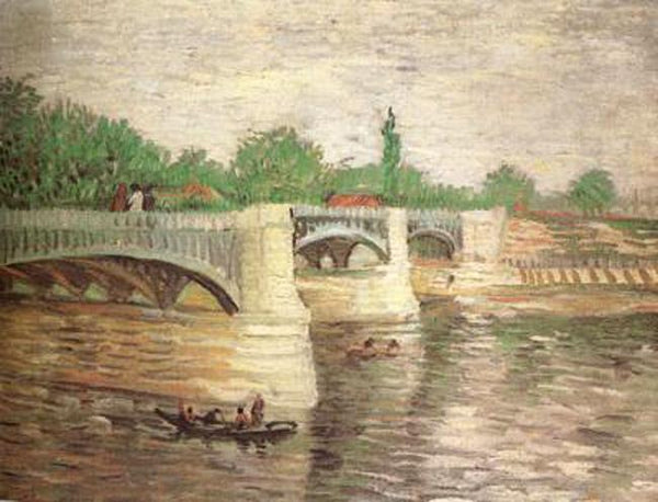 steve art gallery The Seine with the Pont de la Grande Jatte Vincent Van Gogh 32x40.5cm